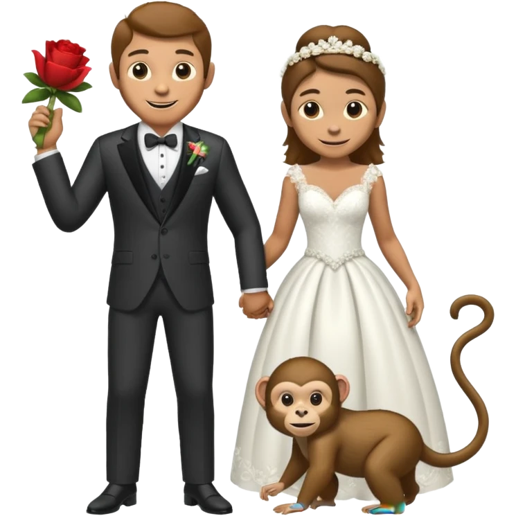 Full body man  marrying a monkey emoji