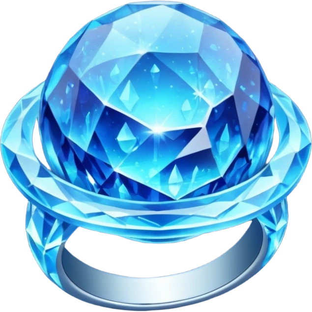 blue planet, Crystal Planet, surface covered in glowing crystals, have ring emoji