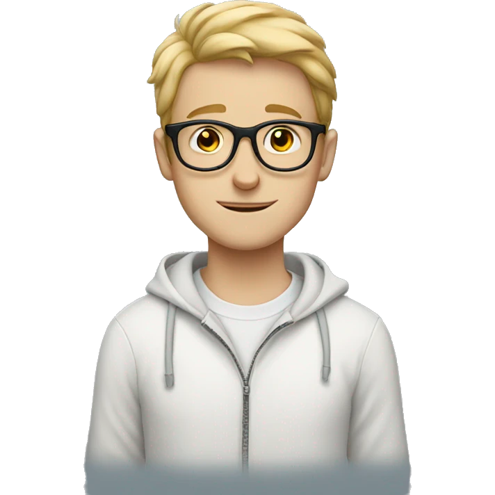 White Boy with glasses with a black cat emoji
