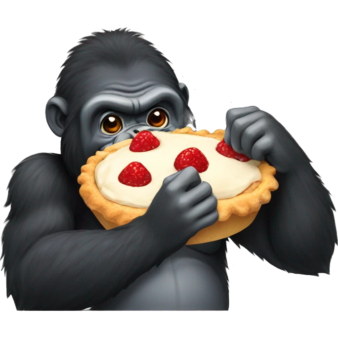 Gorilla eating pie emoji