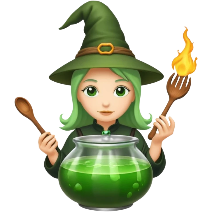 green witch cooking potion emoji