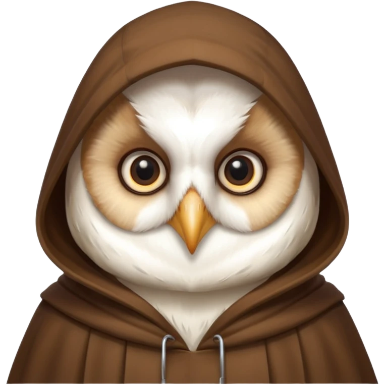 white barn owl in brown cloak emoji