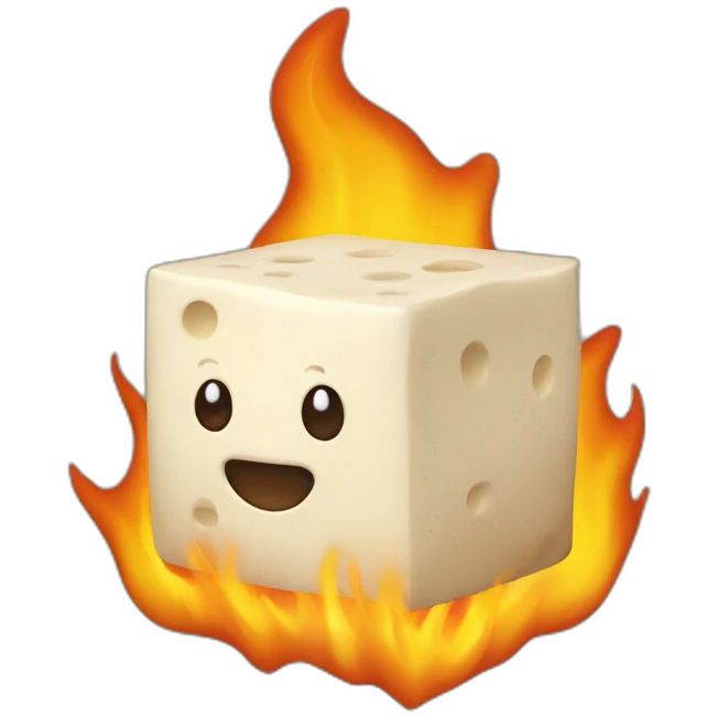 tofu-on-fire emoji