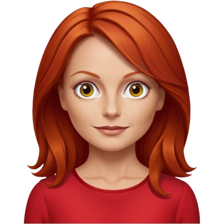 Geri Halliwell with red hair and red outfit emoji