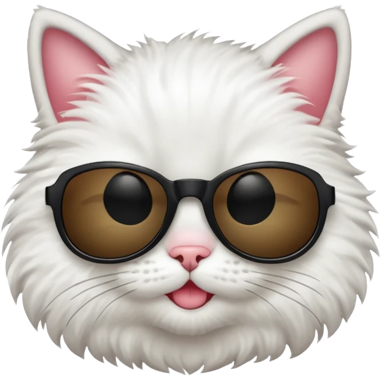 iOS-style emoji. Cat head, smug smile, black sunglasses emoji