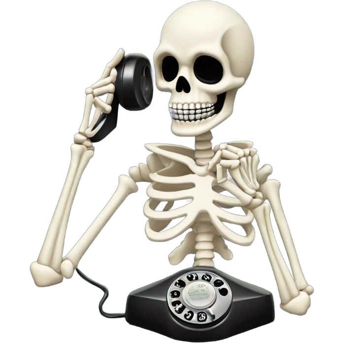 Skelton dialing on the phones  emoji