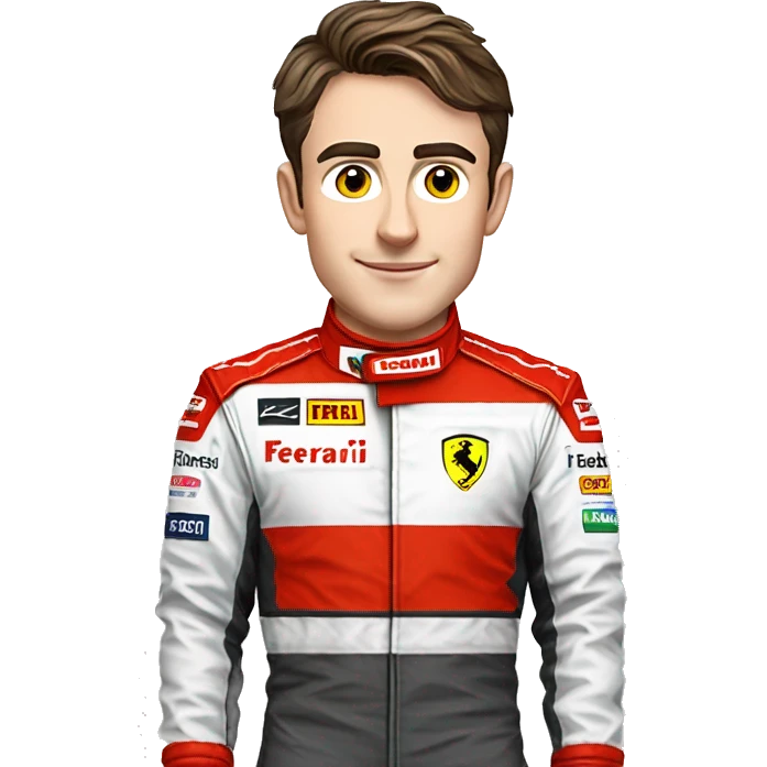 Ferrari car driver Charles Leclerc red  emoji