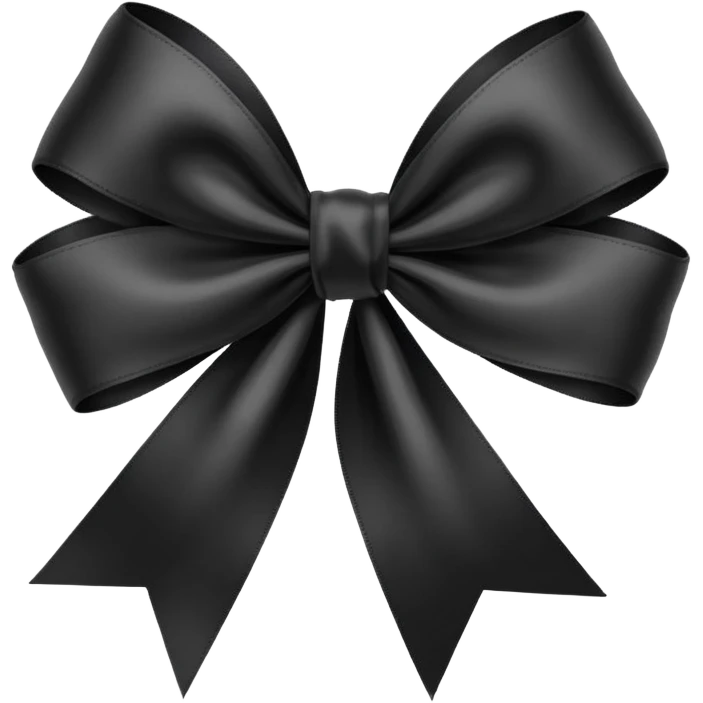  A ribbon with black heart emoji