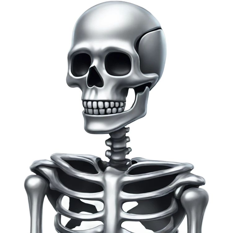 Skeleton made out of chrome ￼ emoji