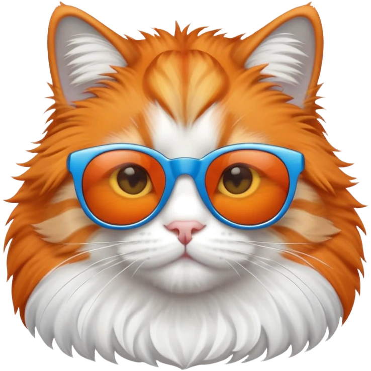 Ginger cat wearing blue sunglasses emoji