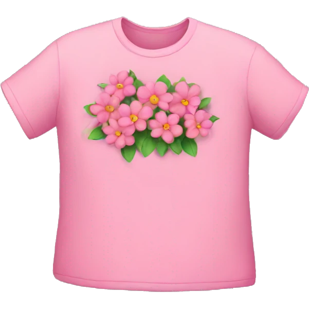 Pink tshirt with Flowers  emoji