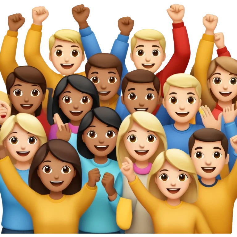 community of people cheering together emoji