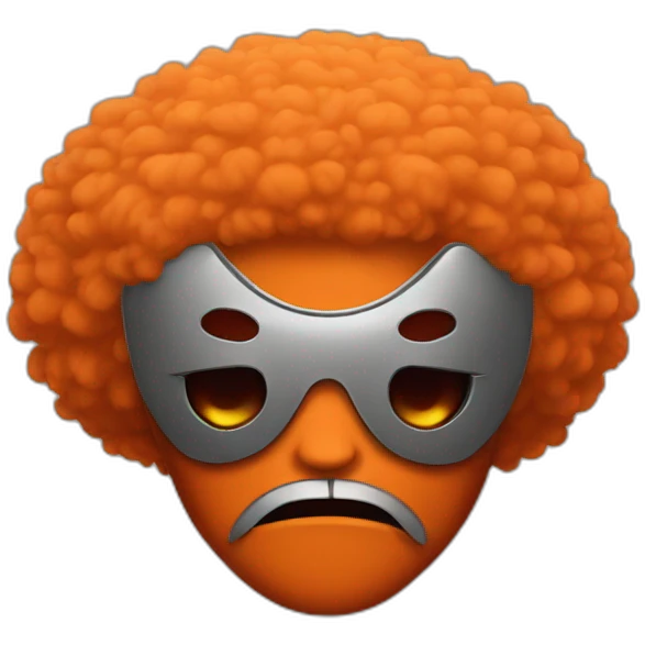 Afro orange using a tengu mask emoji