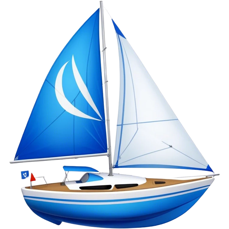 Sailboat - Sunfish (Model Year: 2021) (Iconic colour: Bright sail with blue and white) emoji