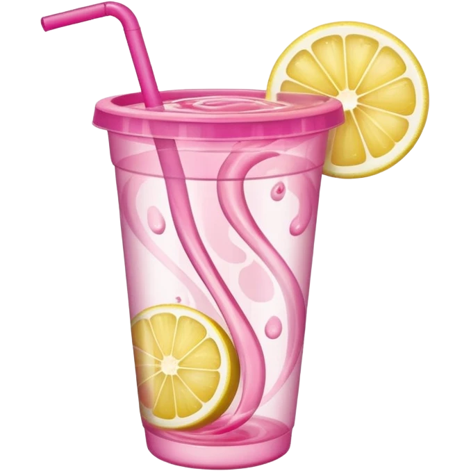 pink lemonade in a plastic cup emoji