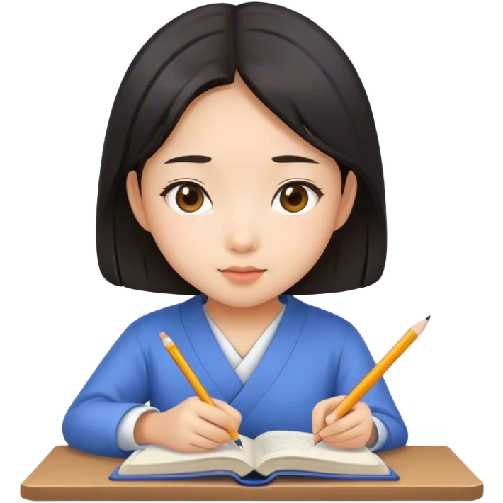 A studying asian girl emoji