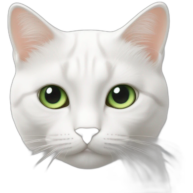 Deux chats blancs aux yeux verts emoji