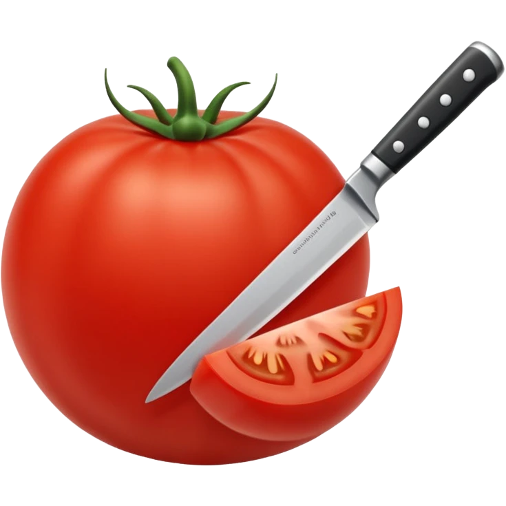 knife chopping in a tomato  emoji