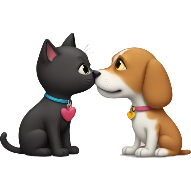 cat kiss dog emoji