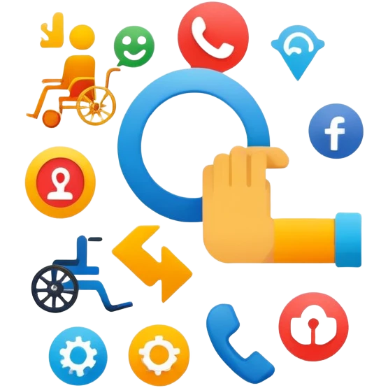 design4all, inclusive design concept with accessibility symbols emoji