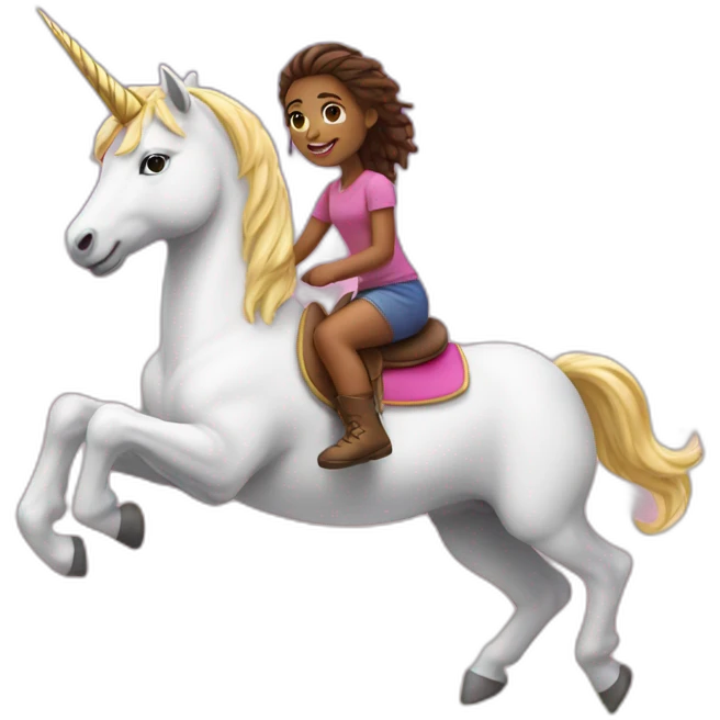 girl riding on a unicorn emoji