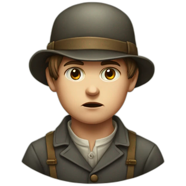 Victorian-Era-poor-factory-worker-kid-flat-cap-angry emoji