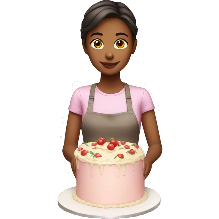 Girl making a cake emoji