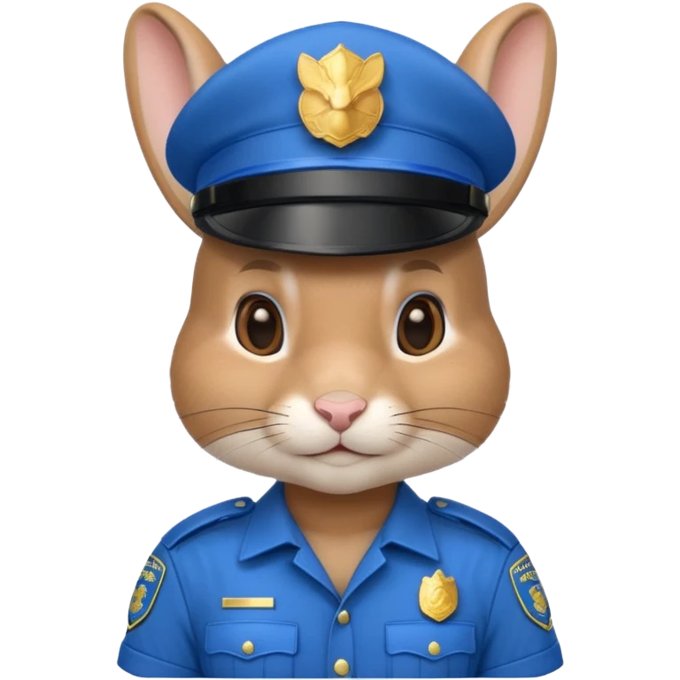 Rabbit police, blue uniform including helmet of uniform emoji