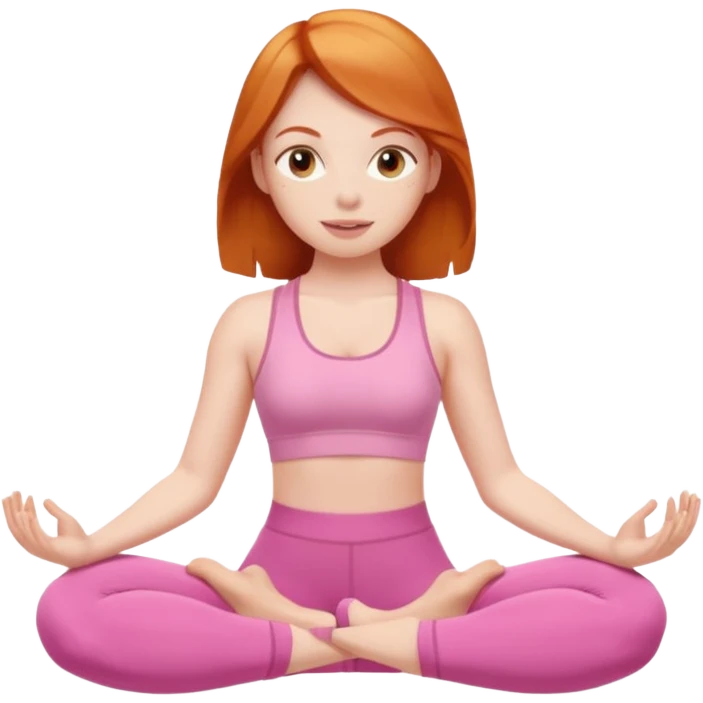 Ginger girl in pink pilates habits  emoji