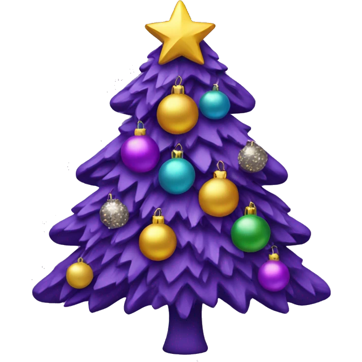 Purple Christmas tree with decorations emoji