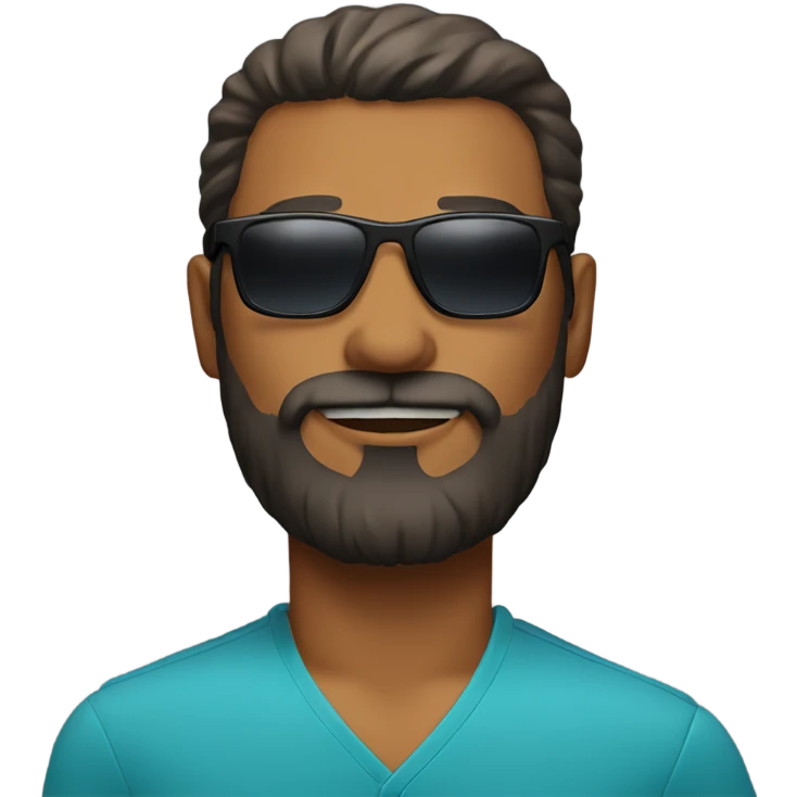 bold man with beard wear sunglasses  emoji