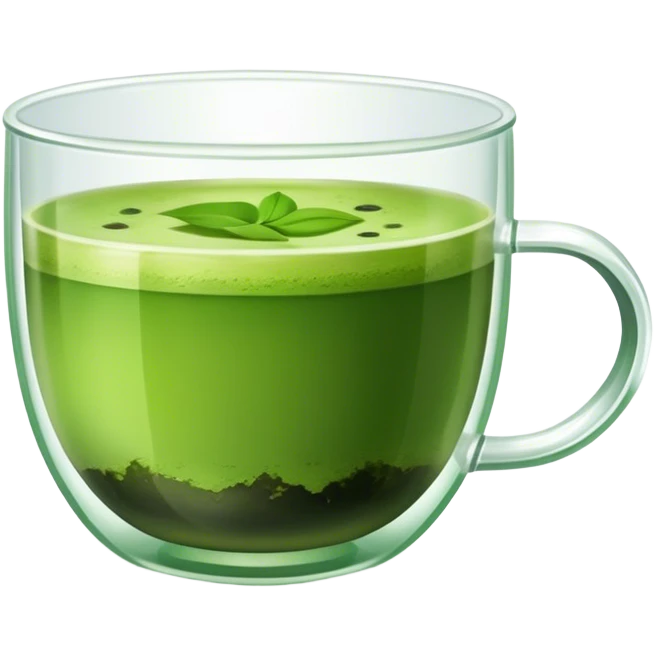 Tea matcha in a transparent cup emoji