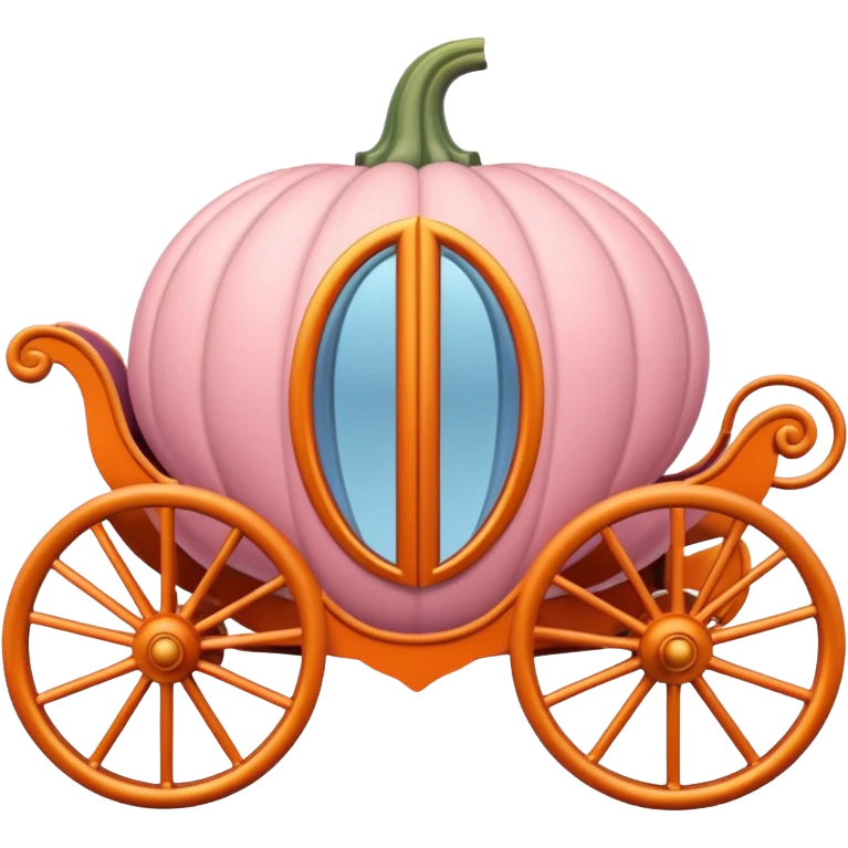 Conderella pumpkin carriage pastel pink orange emoji