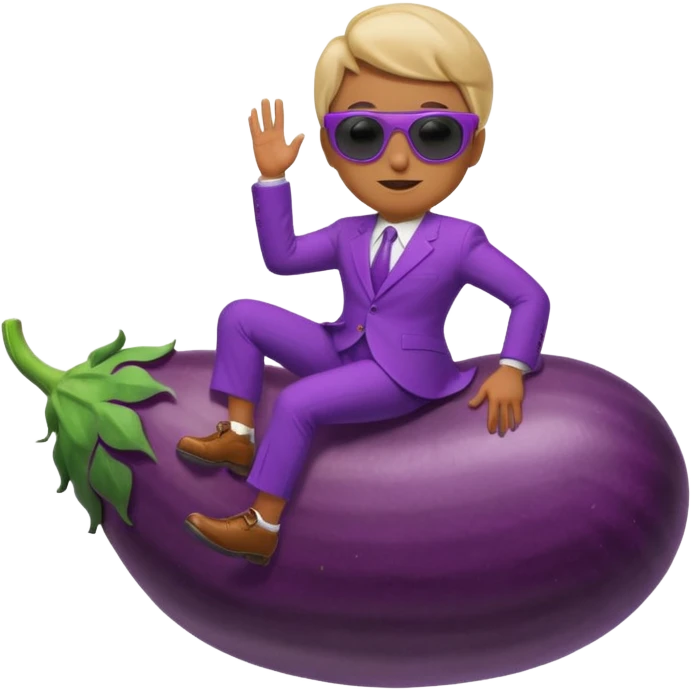 person riding a eggplant emoji