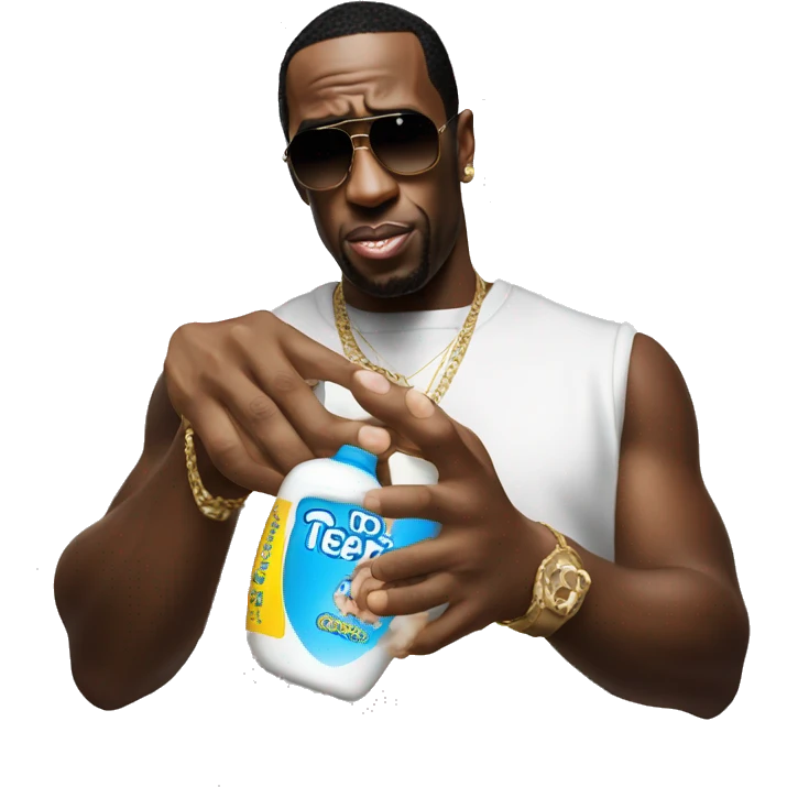 p diddy holding baby oil emoji