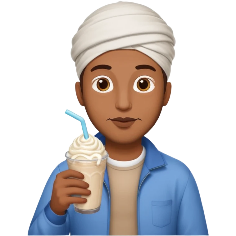 muslim man drinking milkshake emoji