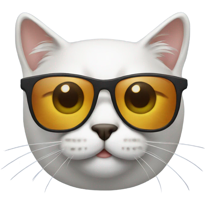 Cat with sunglasses with short nose emoji