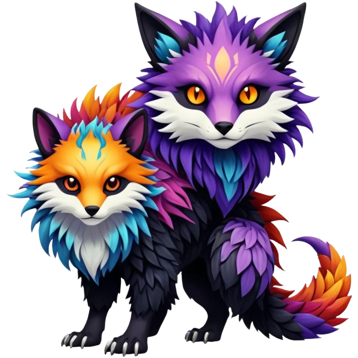 Gothic badass cool complex exotic colorful aesthetic-scenery-vernid-Fakémon-creature (full body) emoji
