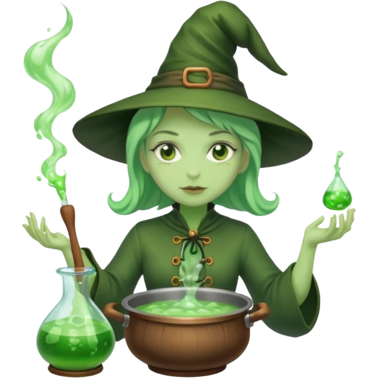green witch cooking potion emoji