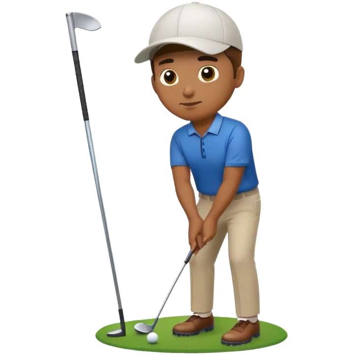 Man playing golf medium tone skin emoji
