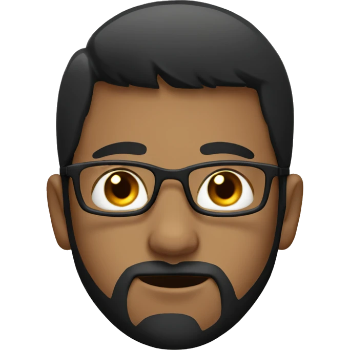 A boy with black hair, with beard wearing a glass peeking behind from a laptop emoji