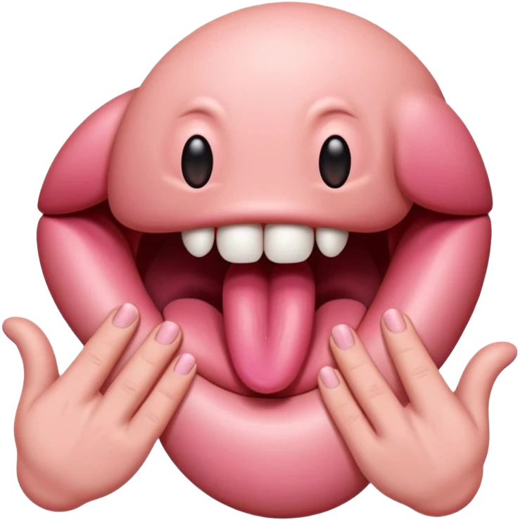 tongue with hands facing outwards to the side  emoji