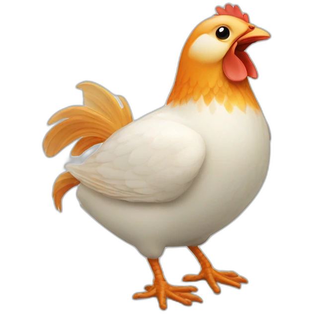 Poisson qui vole avec un poulet emoji