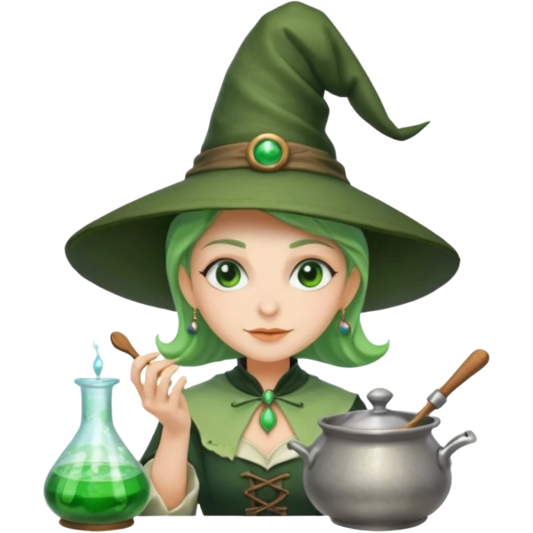 green witch cooking potion emoji