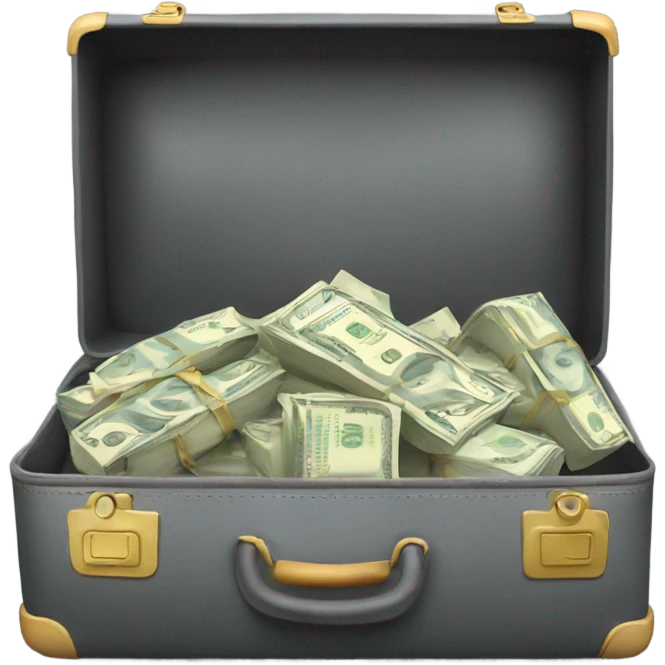 suitcase full of cash front view emoji