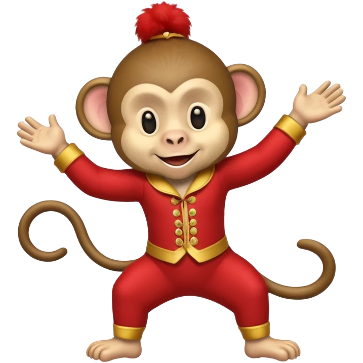 circus monkey wear red clothes emoji
