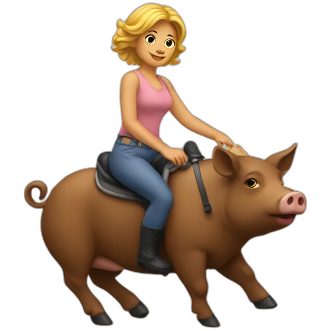 Femme sur un cochon emoji