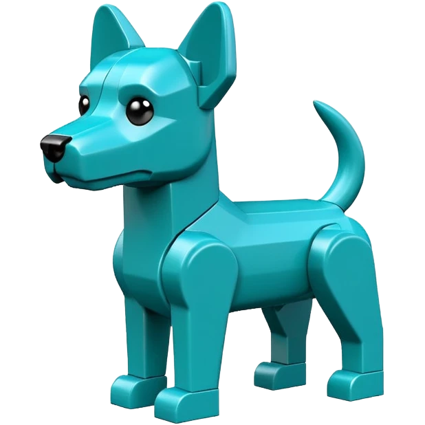 teal lego dog emoji