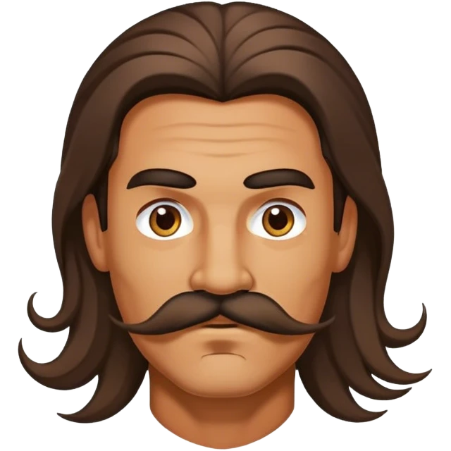 edgy man with long hair and a mustache tan  emoji