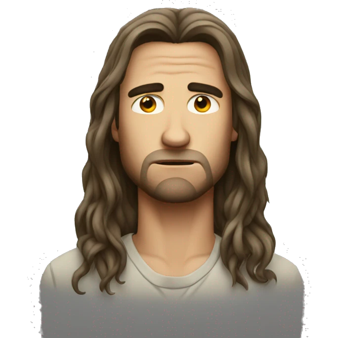 sad guys long hair  emoji